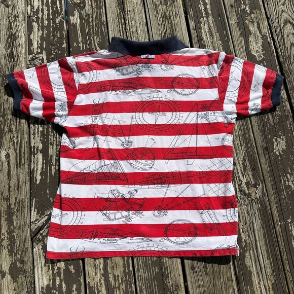 Vtg 90s Polo Shirt Mens L Nautical Stripe Boating Preppy Golf Americana Summer - Picture 5 of 9